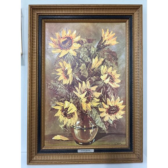 Vintage Sunflowers Painting Wall Art - Picture 3 of 9